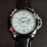 Best Quality Replica Panerai Luminor White Dial Black Leather Strap Watch 
